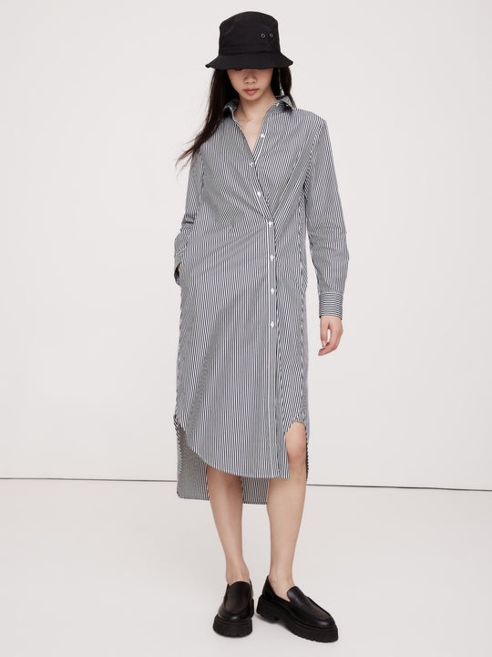 Asymmetrical poplin dress size S